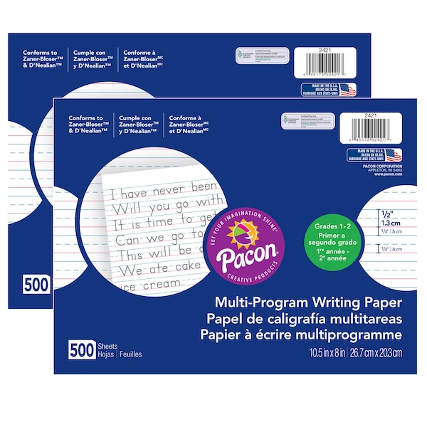 Multi-Program Handwriting Paper, Grade 1-2, PK1000
